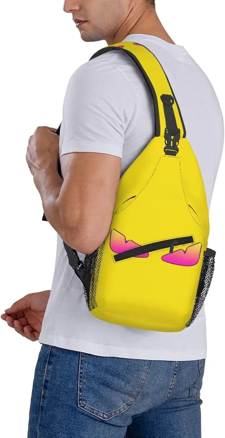 Cool Monsters Eyes Crossbody Bag Cross Chest Bag Adjustable Sling Backpack Sports Gym Shoulder Bags Travel Cycling Daypack Diagonally Casual Rucksack