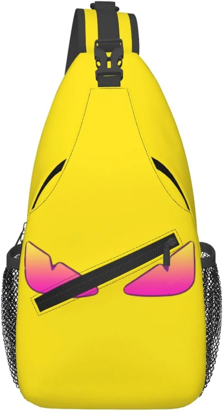 Cool Monsters Eyes Crossbody Bag Cross Chest Bag Adjustable Sling Backpack Sports Gym Shoulder Bags Travel Cycling Daypack Diagonally Casual Rucksack
