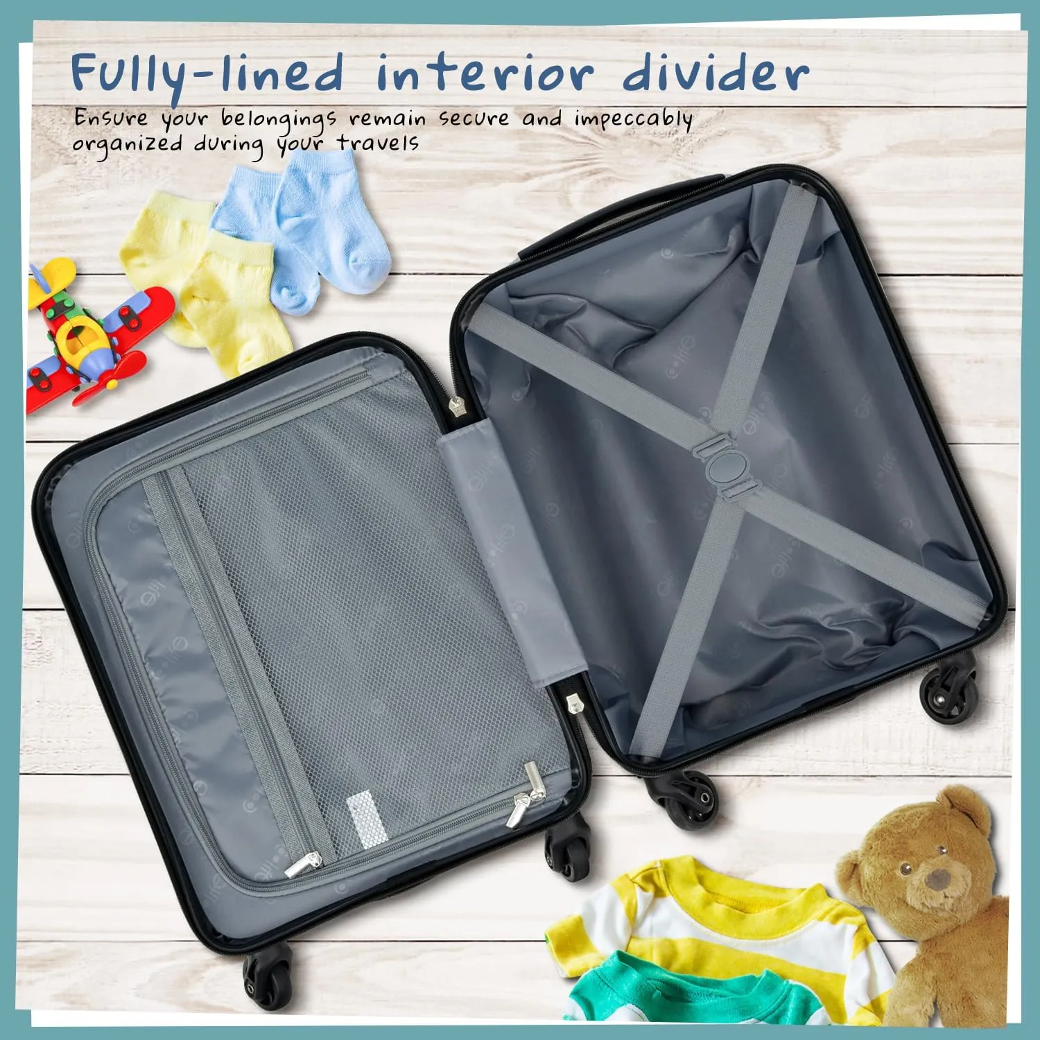 Coolife Kid’s Luggage Set 5 Piece Suitcase Set 16’’ Carry on Hardside Spinner Toddler Luggage Travel Rolling Luggage Girls Boys