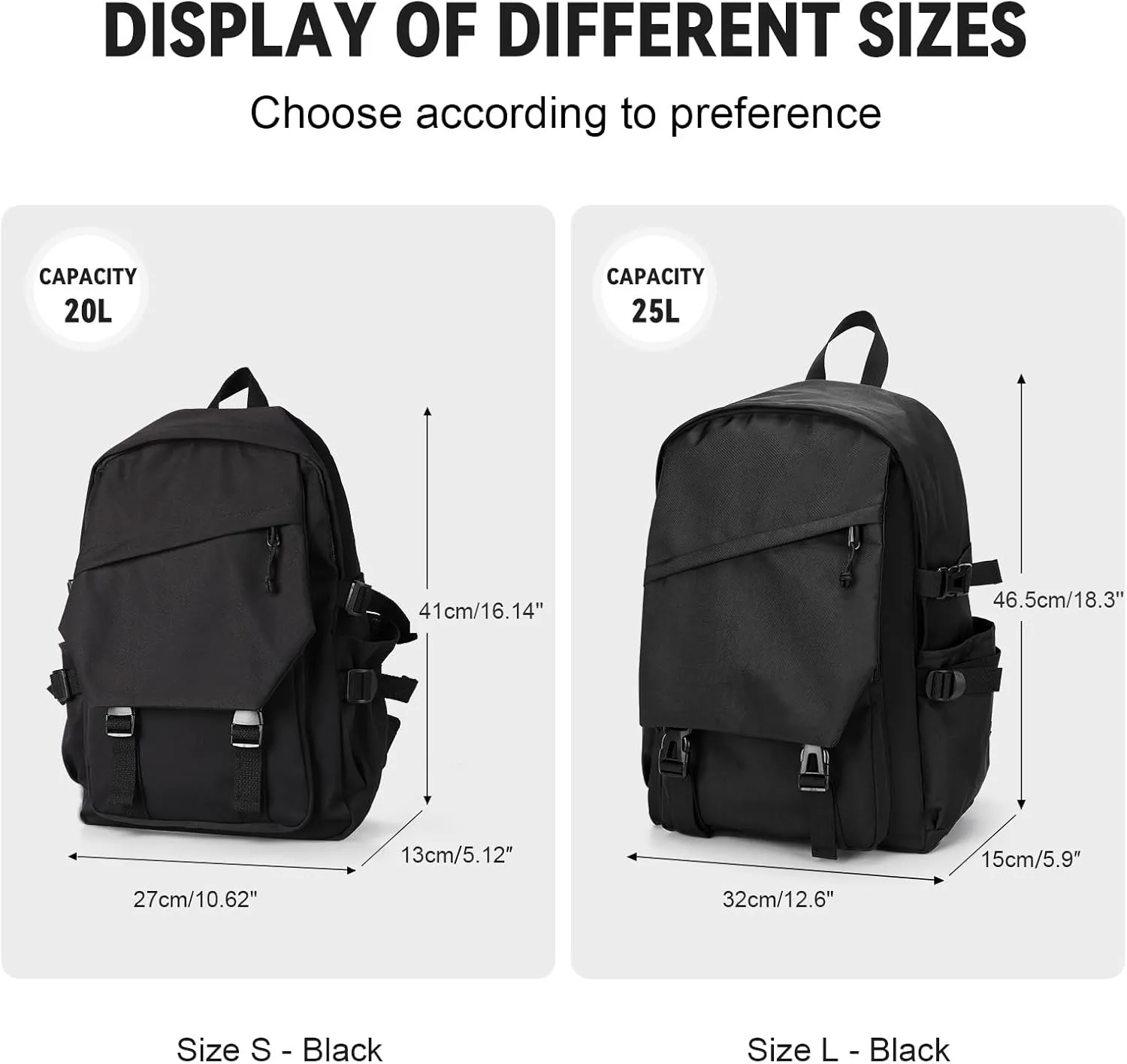 coowoz School Backpack for Men Women College Bookbag Waterproof Lightweight Black Backpack Mochilas Book Bag Rucksack Casual Daypack School Bag for Boys Girls