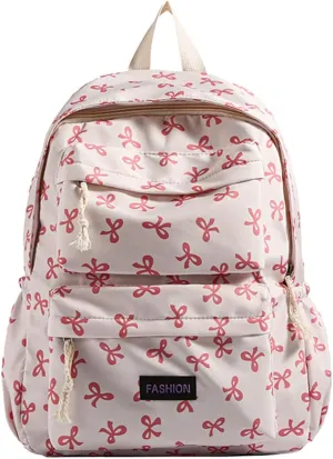 Coquette Bow Backpack Cute Kawaii Laptop Backpack Aesthetic Travel Daypack for Women Bow Rucksack