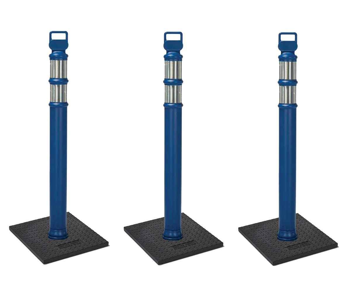 Cortina 03-747BRBC-3 EZ Grab Delineator 45" Post, Blue, 3 Count (Pack of 1)