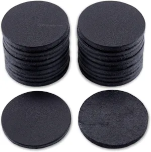 Cowhide Leather Handle Washers - Round - (1.50 x .125) - (Black) - USA Made - (for Knife Making & Hobby) - (20 Pack)