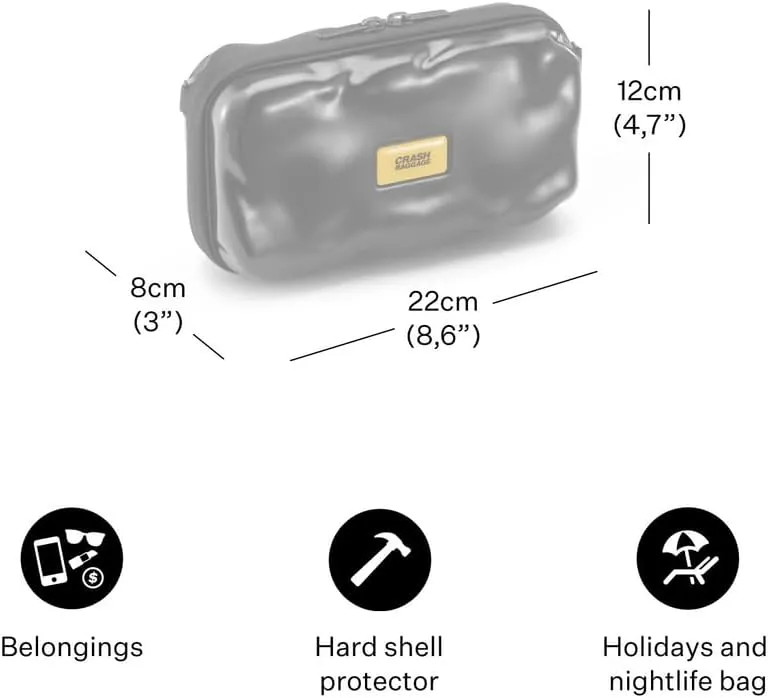 CRASH BAGGAGE Mini Icon Bag - Hardshell Travel Crossbody Clutch, Sling Bag with Removable Shoulder Strap, Polycarbonate Case