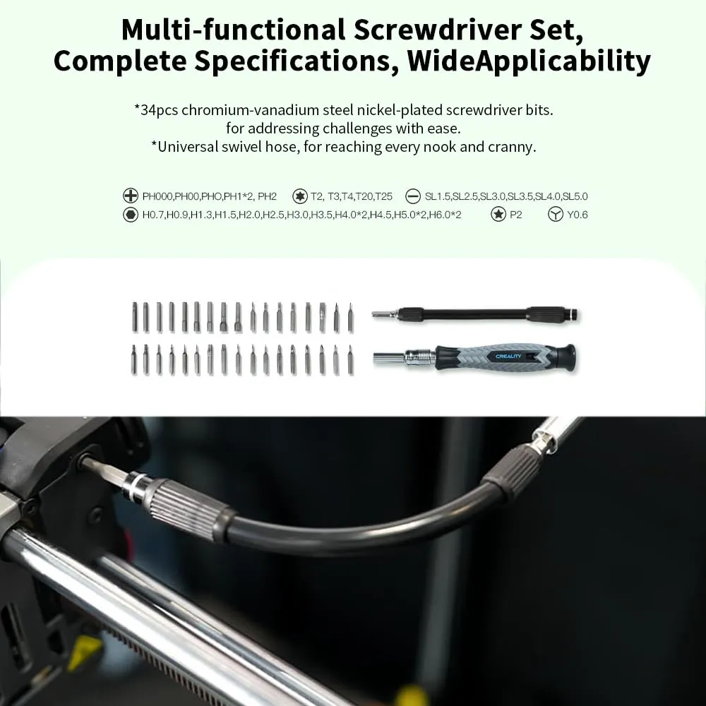 Creality 3D Printer Tool kit, 74 Pcs 3D Printer Tool kit Pro with Screwdriver Set, Nozzle Cleaner, and Other 3D Printer Accessories for All 3D Printer Assembly/Removal/Cleaning/Maintenance