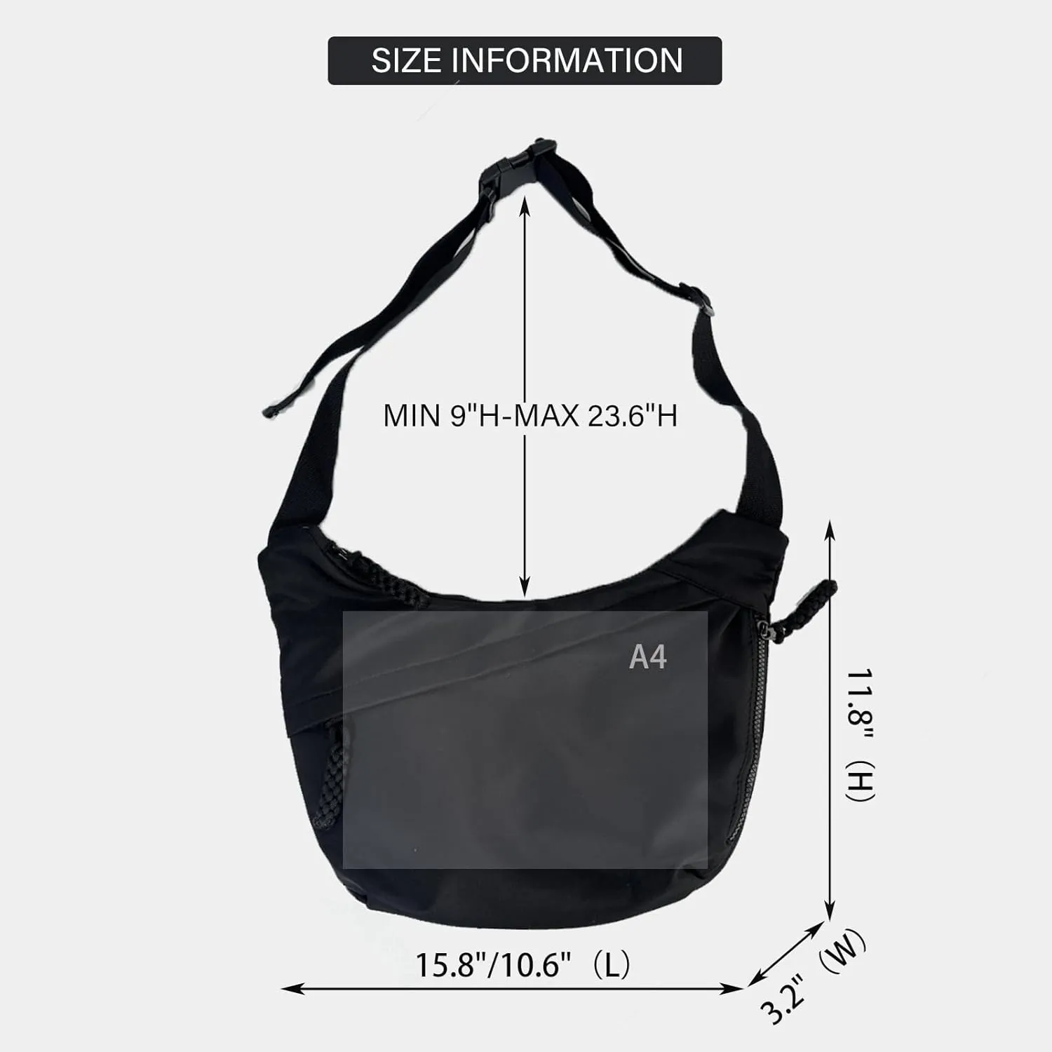 Crescent Bag for Women Men Luna Crossbody Hobo Bags Nylon Moon Dumpling Bag Adjustable Shoulder Lightweight