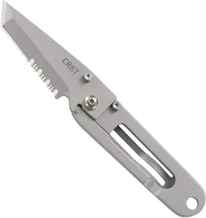 CRKT K.I.S.S. EDC Folding Pocket Knife: Compact Everyday Carry, Dual Grind Tanto, Serrated Frame Lock, Skeletonized Handle, Pocket Money Clip 5510
