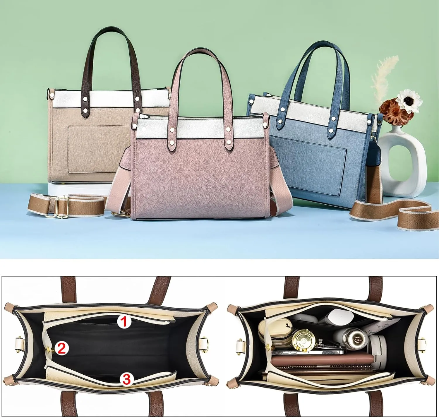 CROJUYI Tote Bag for Women - Satchel Purse and Handbags Ladies Shoulder Totes Crossbody Bags
