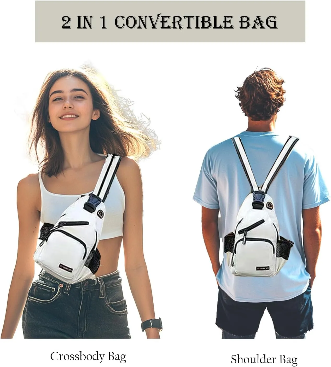 Cross Body Bag Sling Backpack Bag,Crossbody Bag Chest Bag with Belt Waist Pack for Women Man