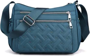 Crossbody Bag for Women Waterproof Nylon Purse Multi-pockets Messenger Bag Casual Shoulder Handbags for Work Travel