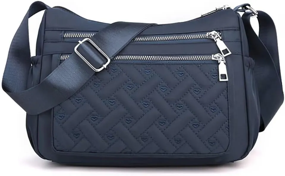 Crossbody Bag for Women Waterproof Nylon Purse Multi-pockets Messenger Bag Casual Shoulder Handbags for Work Travel
