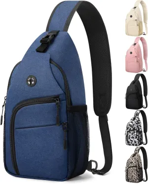 Crossbody Bags for Women Man Waterproof Sling Bag Backpack Trendy Casual Cross Body Bag with Convertible Shoulder Strap Chest Bag for Camping Hiking Travel Essentials (Blue, Medium)