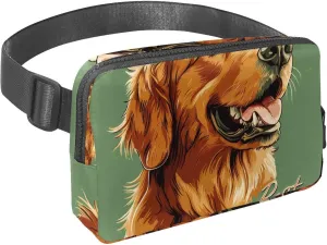 Crossbody Belt Bag for Women Men, Best Friend Golden Retriever Fanny Packs with Zipper Pockets,Waterproof Waist Packs with Adjustable Strap for Workout Running Traveling Hiking