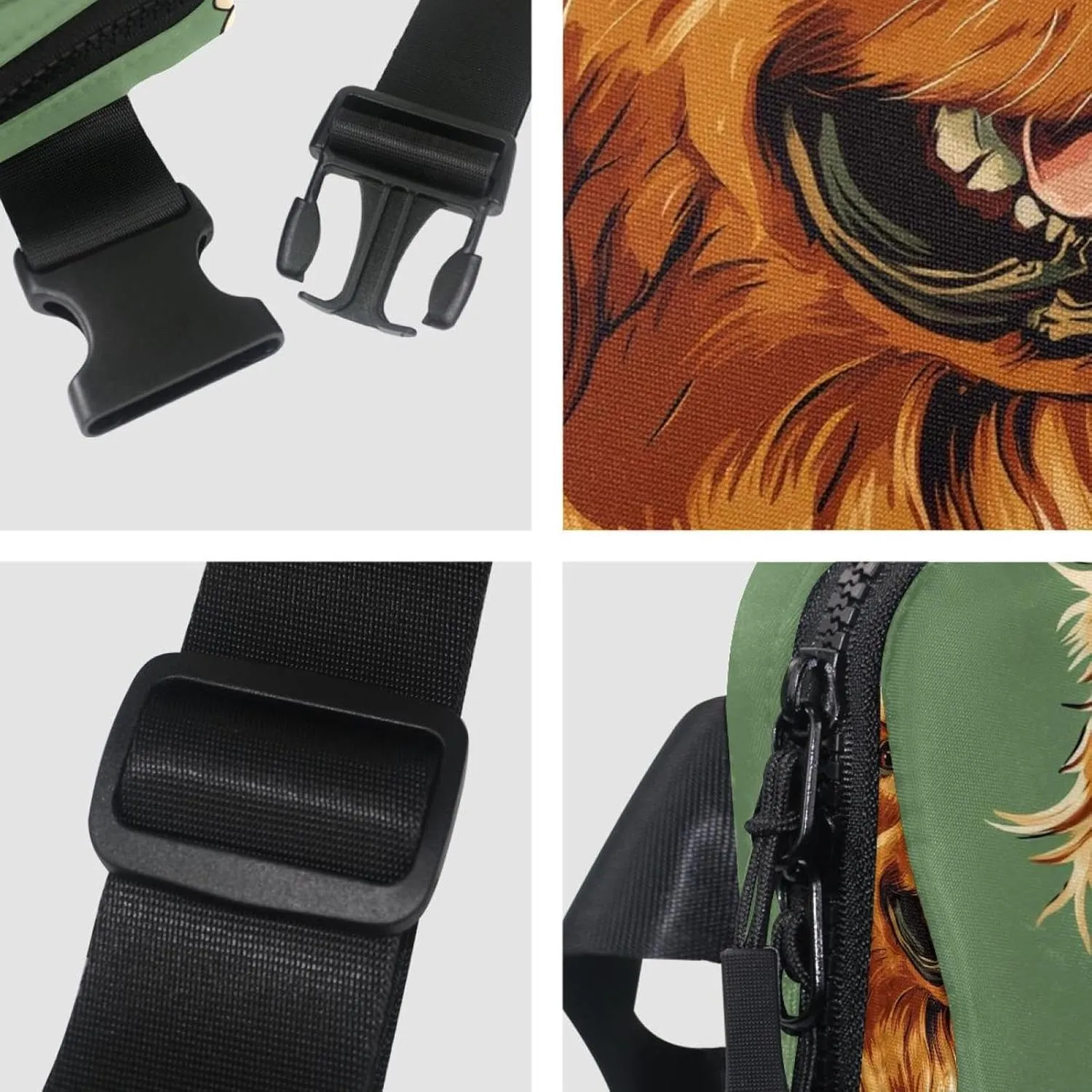 Crossbody Belt Bag for Women Men, Best Friend Golden Retriever Fanny Packs with Zipper Pockets,Waterproof Waist Packs with Adjustable Strap for Workout Running Traveling Hiking