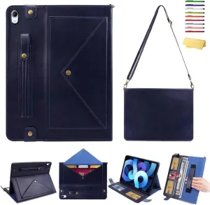 Crossbody Handbag Case for iPad mini 7 (A17 Pro) 2024/iPad Mini 6 Case 2021 with Pencil Holder/Shoulder Strap/Hand Strap/Pocket Stand Cover for iPad mini 7th/6th Generation 8.3 inch, Blue