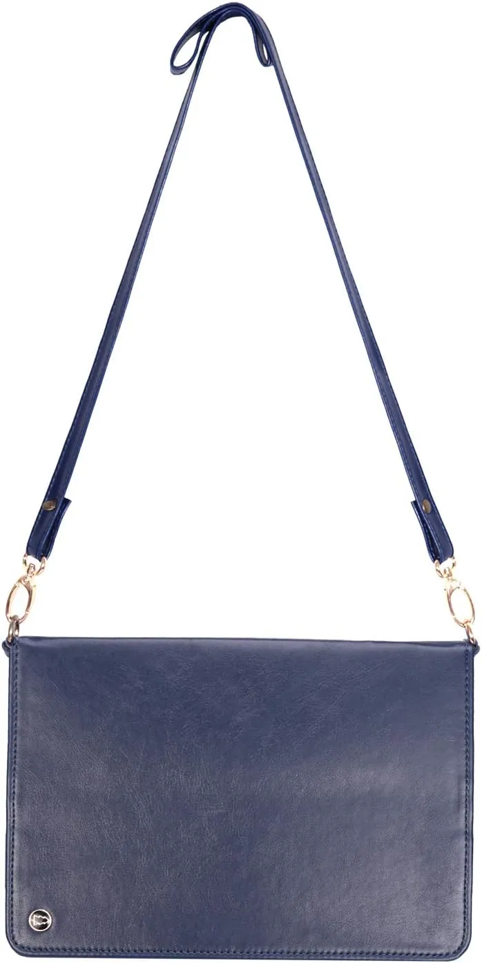 Crossbody Handbag Case for iPad mini 7 (A17 Pro) 2024/iPad Mini 6 Case 2021 with Pencil Holder/Shoulder Strap/Hand Strap/Pocket Stand Cover for iPad mini 7th/6th Generation 8.3 inch, Blue