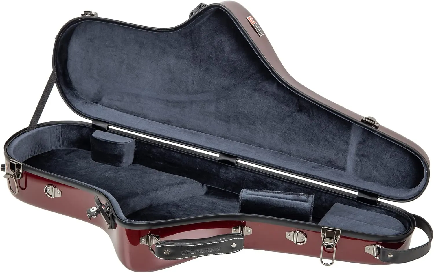 Crossrock Pro-Grade Tenor Saxophone Case | Crimson Red, TSA Lock, Stylish & Elite Protection, Detachable Straps, Accessory Pocket for Professional Musicians