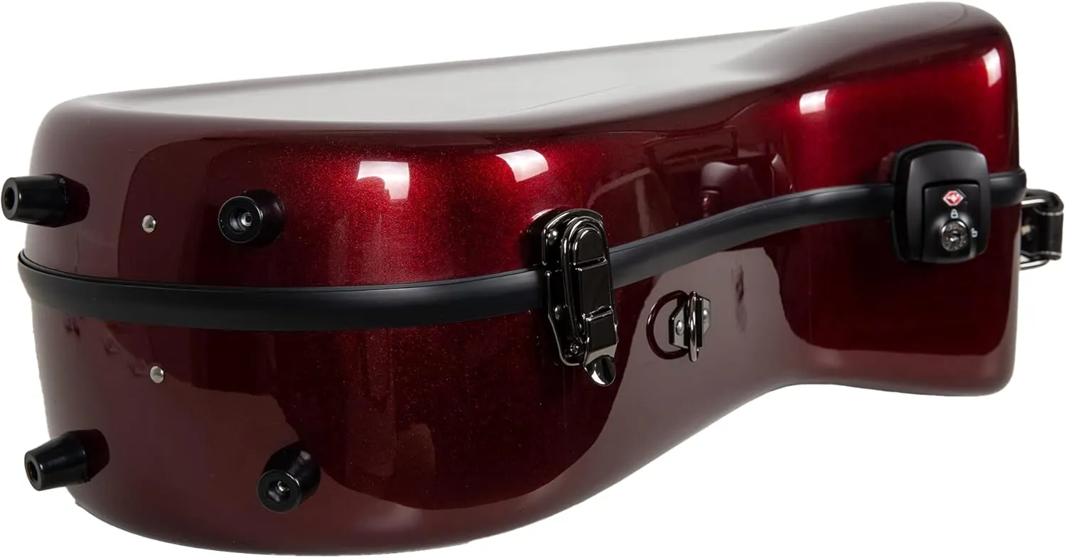 Crossrock Pro-Grade Tenor Saxophone Case | Crimson Red, TSA Lock, Stylish & Elite Protection, Detachable Straps, Accessory Pocket for Professional Musicians
