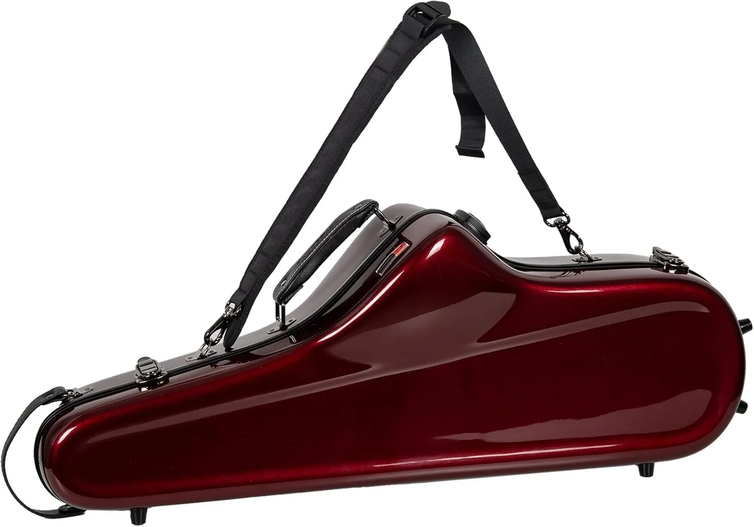 Crossrock Pro-Grade Tenor Saxophone Case | Crimson Red, TSA Lock, Stylish & Elite Protection, Detachable Straps, Accessory Pocket for Professional Musicians