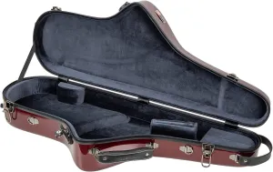 Crossrock Pro-Grade Tenor Saxophone Case | Crimson Red, TSA Lock, Stylish & Elite Protection, Detachable Straps, Accessory Pocket for Professional Musicians