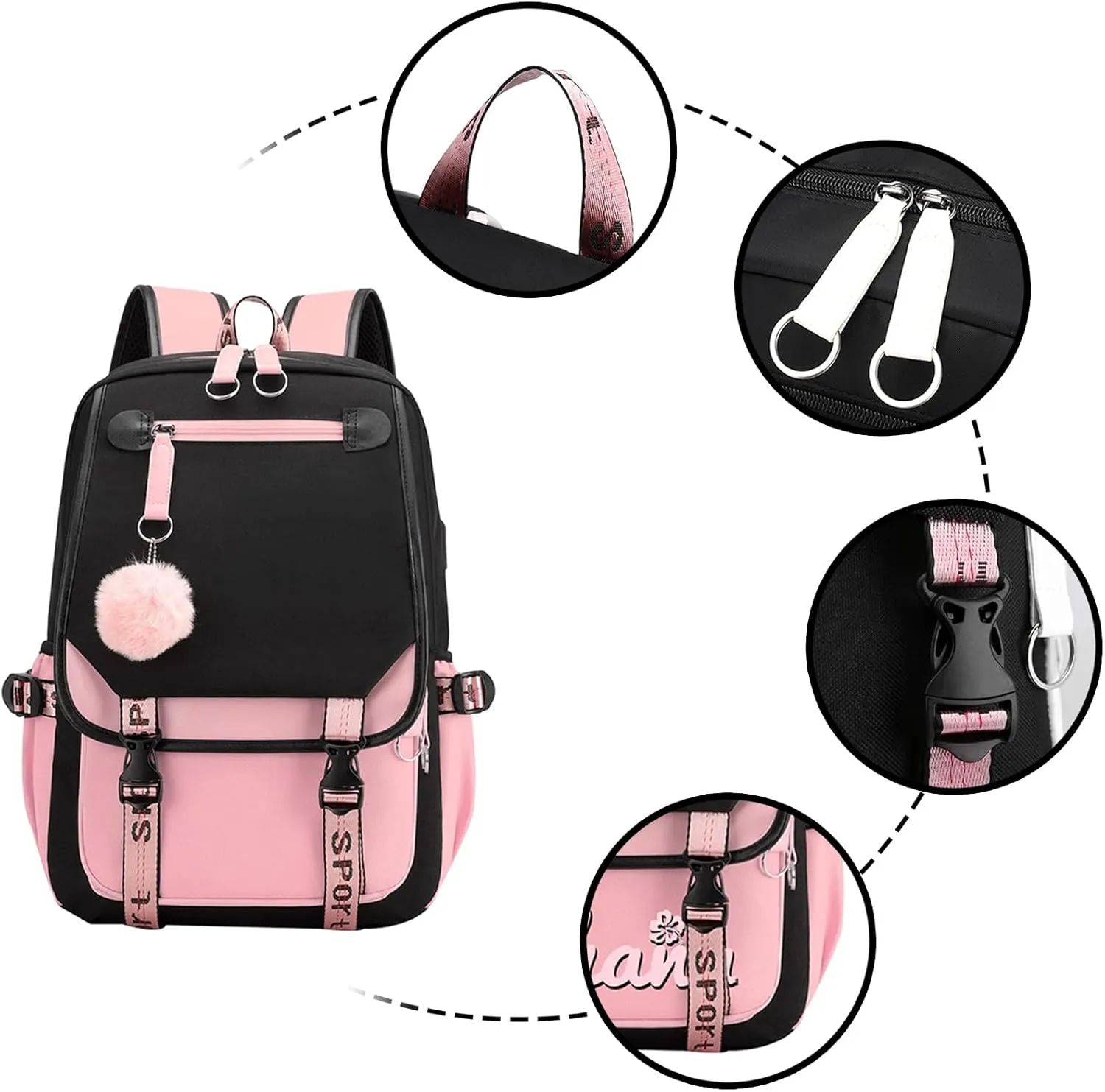 Custom Backpack for Girls Customized Pink Backpack for School Waterproof Kids Personalized Middle Schoolbag Children Bookbag boys