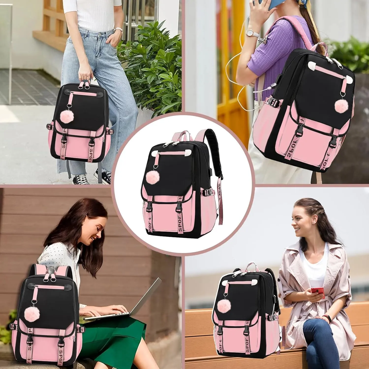 Custom Backpack for Girls Customized Pink Backpack for School Waterproof Kids Personalized Middle Schoolbag Children Bookbag boys