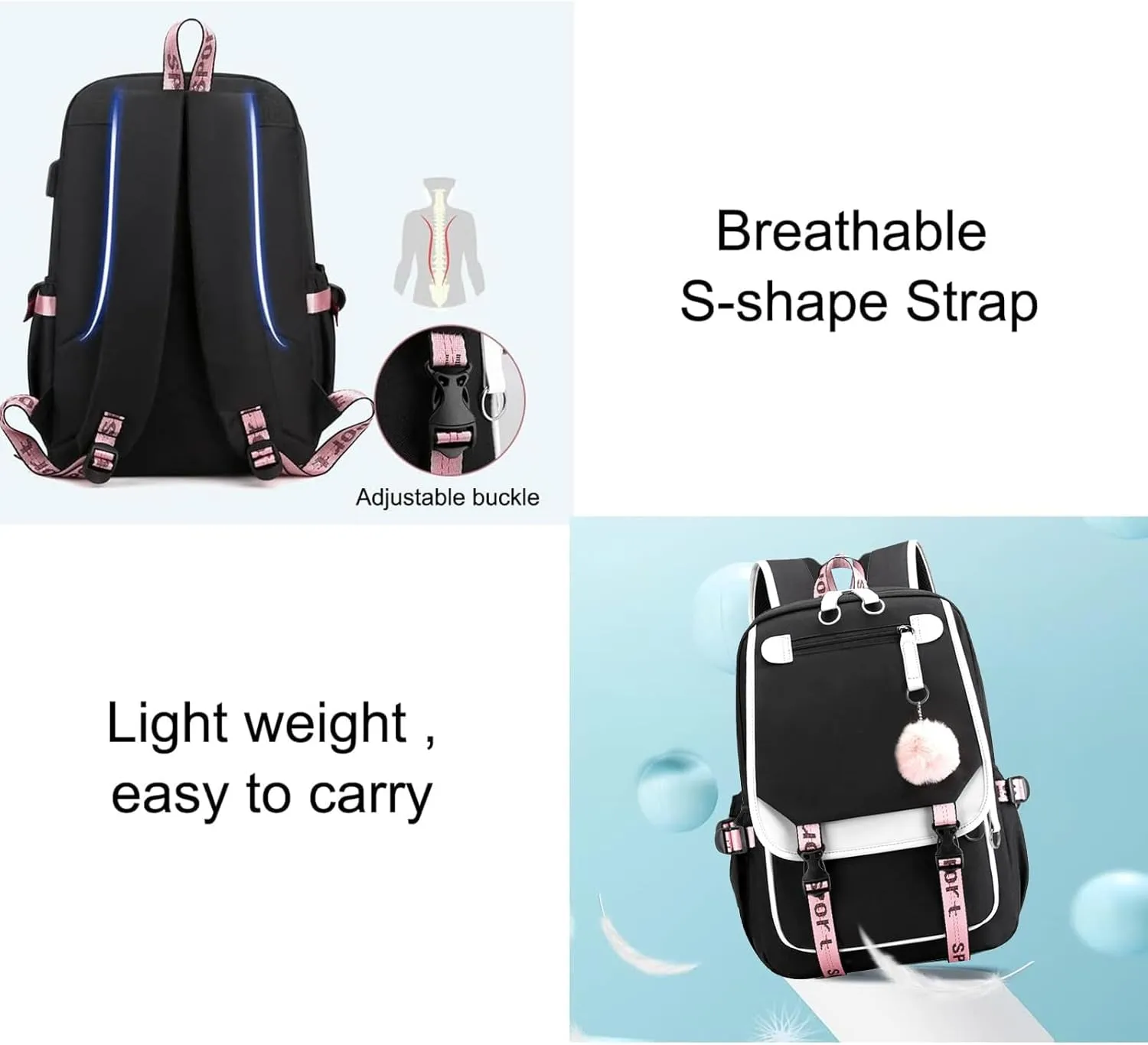 Custom Backpack for Girls Customized Pink Backpack for School Waterproof Kids Personalized Middle Schoolbag Children Bookbag boys