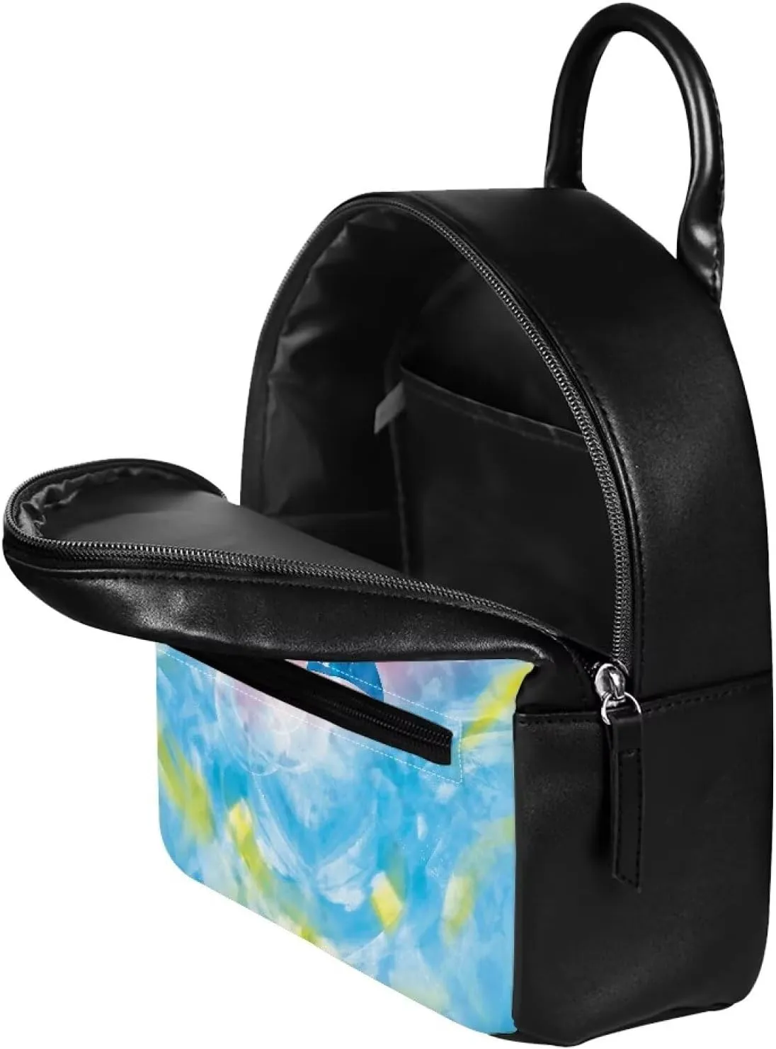 Custom Mini Backpack Purse For Women Teen Girls Cartoon Dolphin Pattern Cute Mini Backpacks PU Leather Zipper Closure Handbag Tote Small Travel Shopping Bag