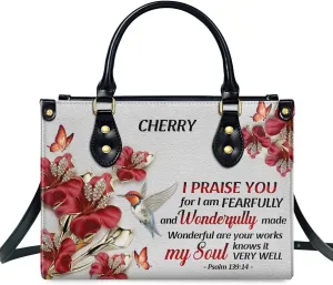 Custom Name Leather Handbags For Women - Christmas Gifts For Women - Christian Gifts