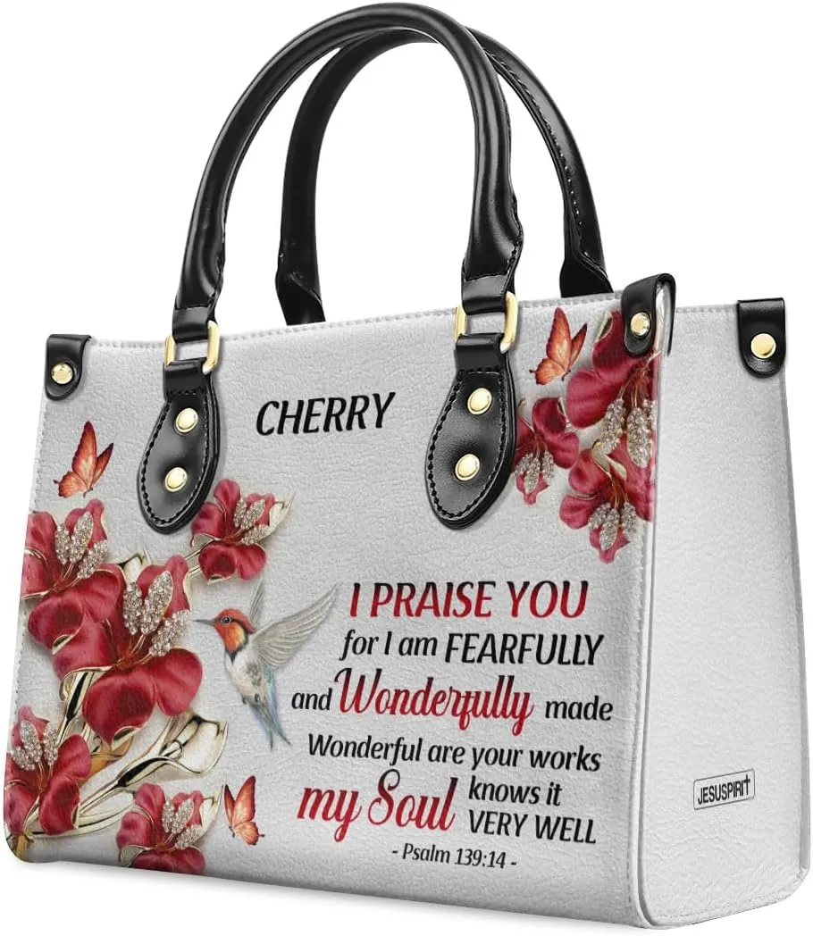 Custom Name Leather Handbags For Women - Christmas Gifts For Women - Christian Gifts