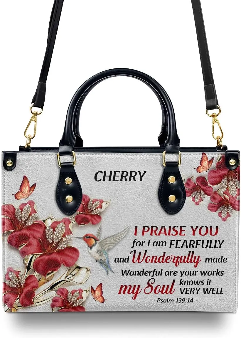 Custom Name Leather Handbags For Women - Christmas Gifts For Women - Christian Gifts