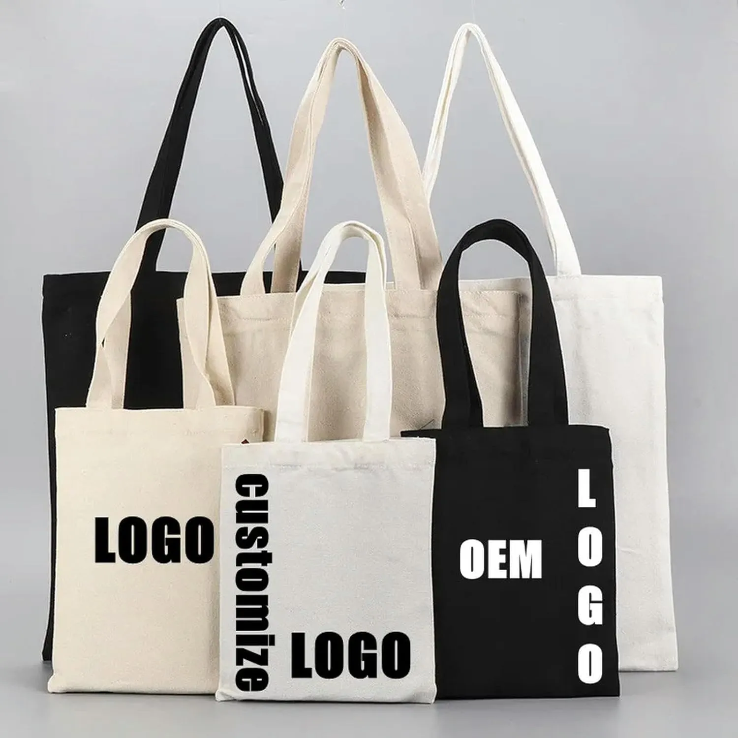 Customized Logo Personalized Signature Women's Cloth Shopping Bags Shoulder Duffel Canvas Handbags