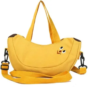 Cute Banana Bag Funny Canvas Novelty Purse Crossbody Bag Handbag Clutch Fruit Shaped Wallet Gifts for Girls Women