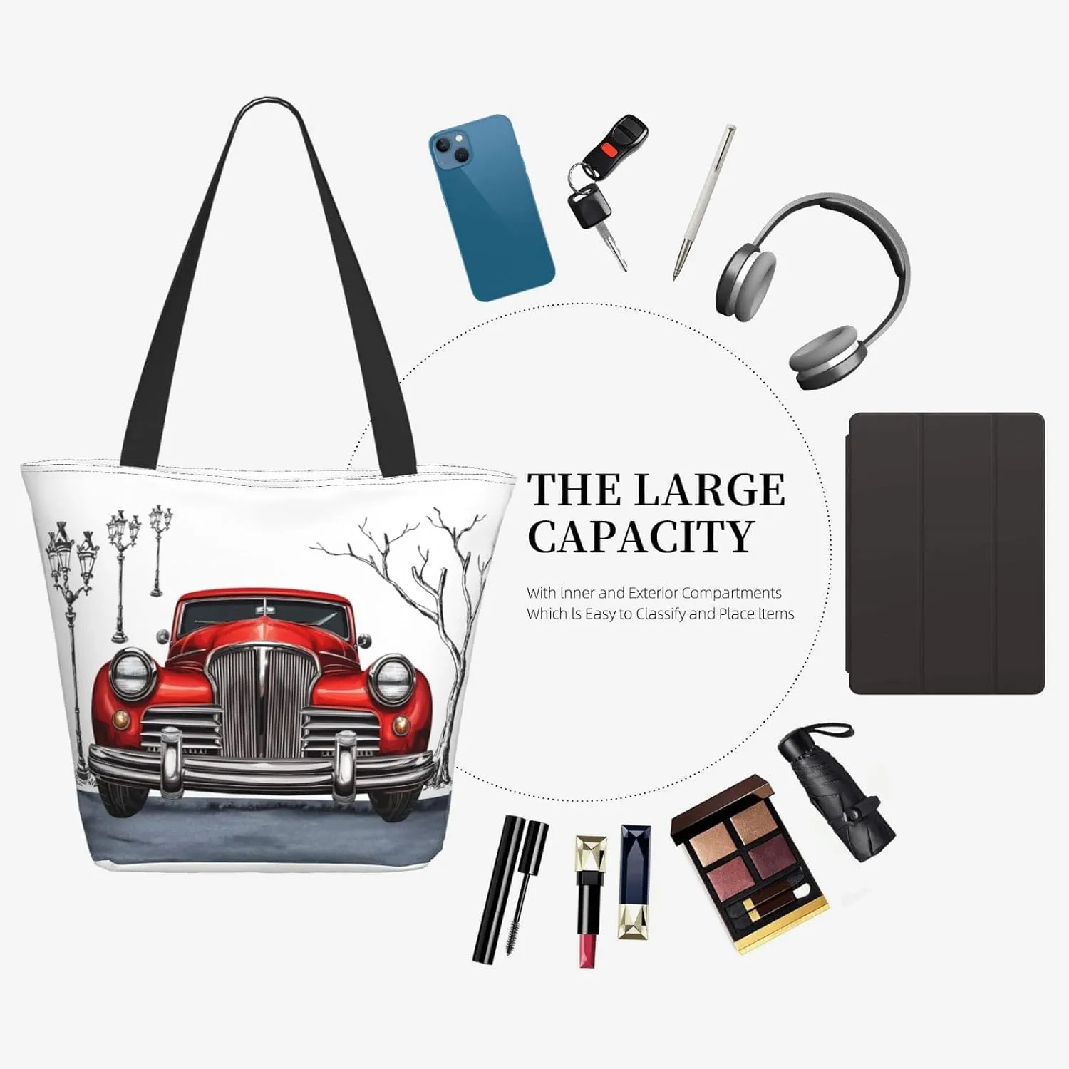 Cute Beach Travel Totes Bag Zippered Tote For Women，Women'S Shoulder Bag，Reusable Foldable Waterproof Handbag