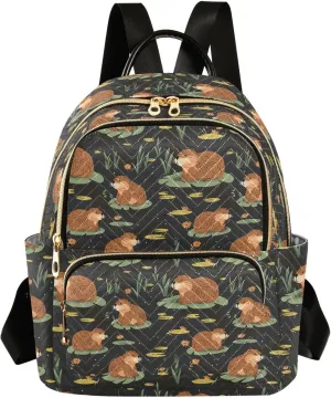 Cute Beavers Backpack Purse for Women Shoulder Bag Fashion Daypack Ladies Handbag Lightweight Travel Bag Rucksack