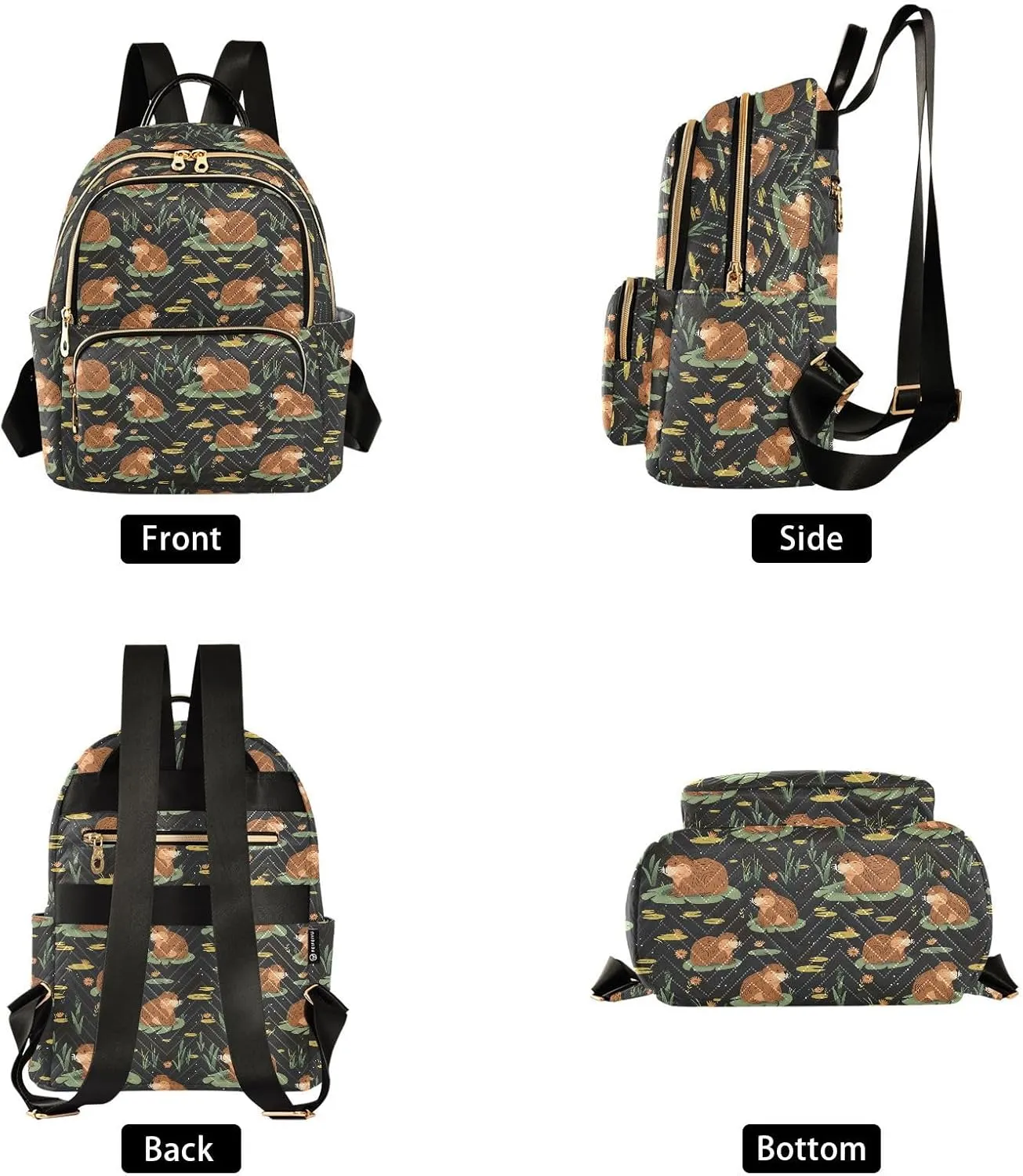 Cute Beavers Backpack Purse for Women Shoulder Bag Fashion Daypack Ladies Handbag Lightweight Travel Bag Rucksack