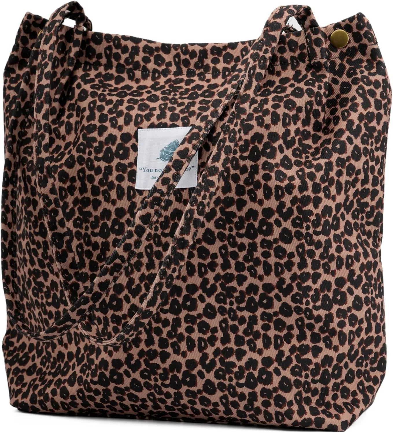 Cute Corduroy Tote Bag Canvas Shoulder Handbags for Women Travel Shopping