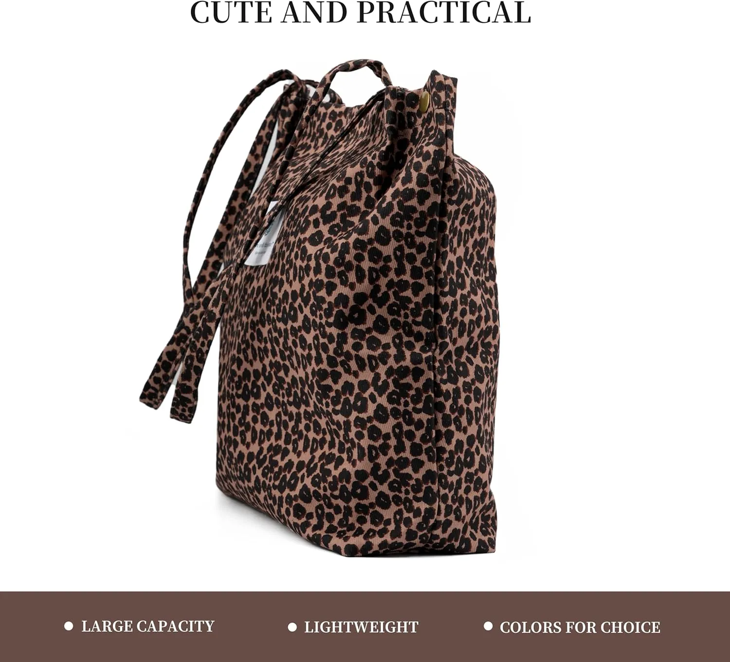 Cute Corduroy Tote Bag Canvas Shoulder Handbags for Women Travel Shopping