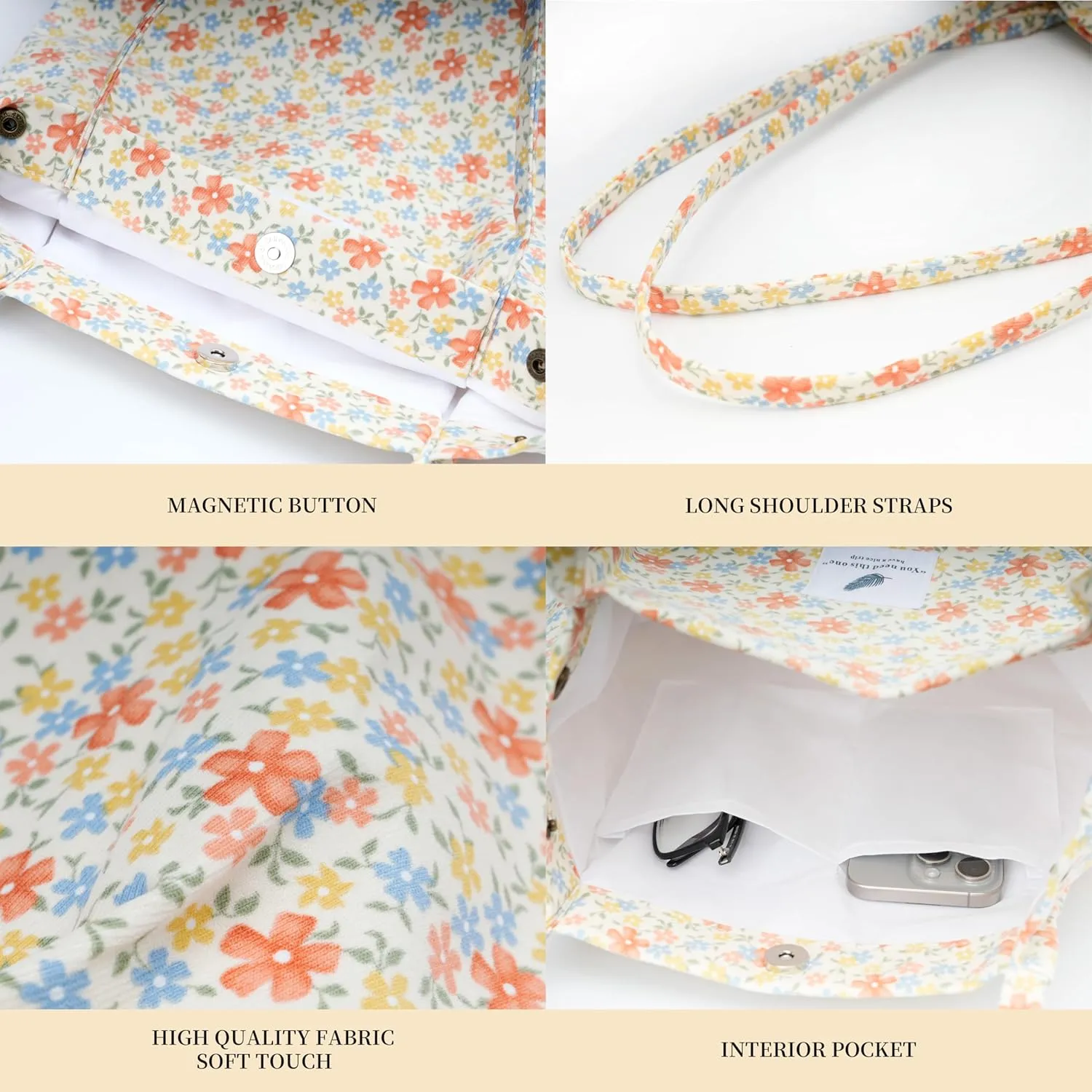 Cute Corduroy Tote Bag Canvas Shoulder Handbags for Women Travel Shopping