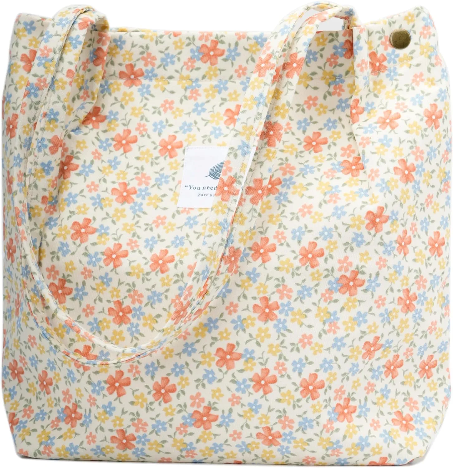 Cute Corduroy Tote Bag Canvas Shoulder Handbags for Women Travel Shopping