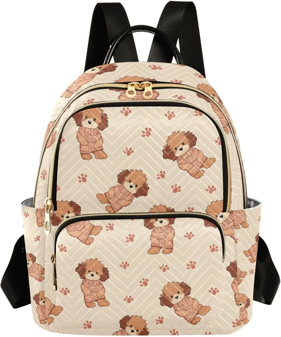 Cute Dog Footprint Pattern Mini Backpack Purse for Women Shoulder Bag Fashion Daypack Ladies Handbag Lightweight Travel Bag Rucksack