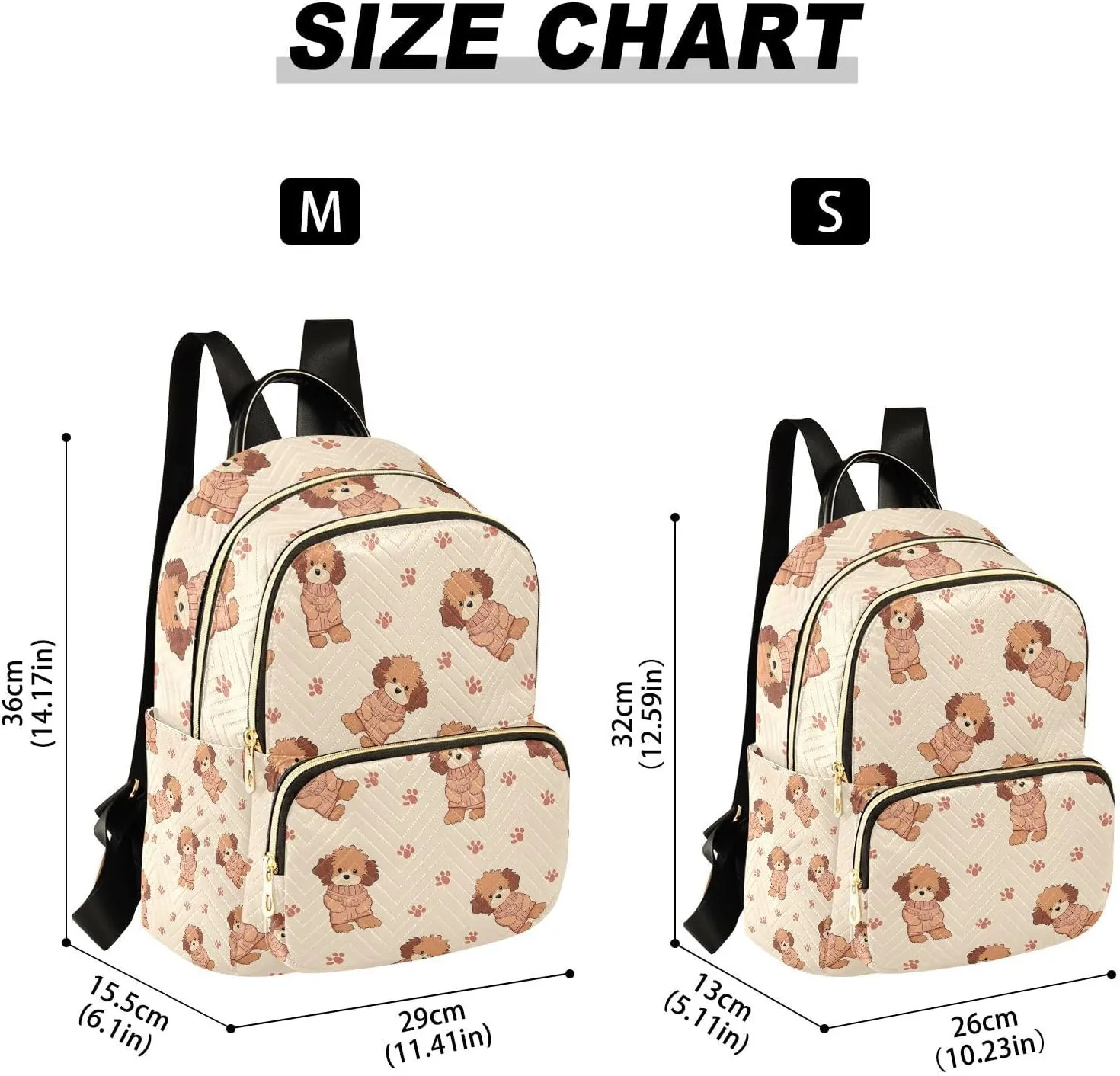 Cute Dog Footprint Pattern Mini Backpack Purse for Women Shoulder Bag Fashion Daypack Ladies Handbag Lightweight Travel Bag Rucksack