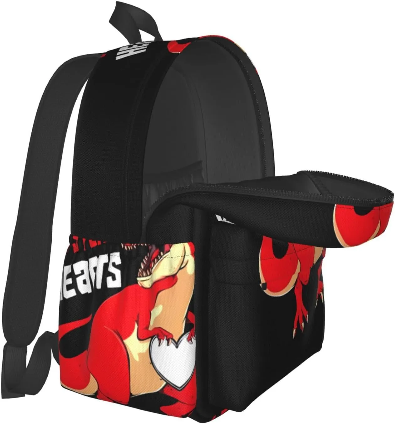 Cute I Steal Hearts Trex Dino Laptop Backpack Shoulder Bag Laptop Pack Travel Backpacks Commuter Back Pack Casual Daypack Bags With Side Pockets