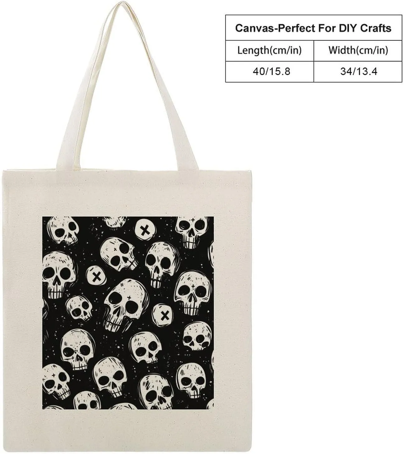 Cute Print Canvas Lightweight Tote Bags Casual Handbags Reusable Grocery Shopping Bag 13.4x15.8in