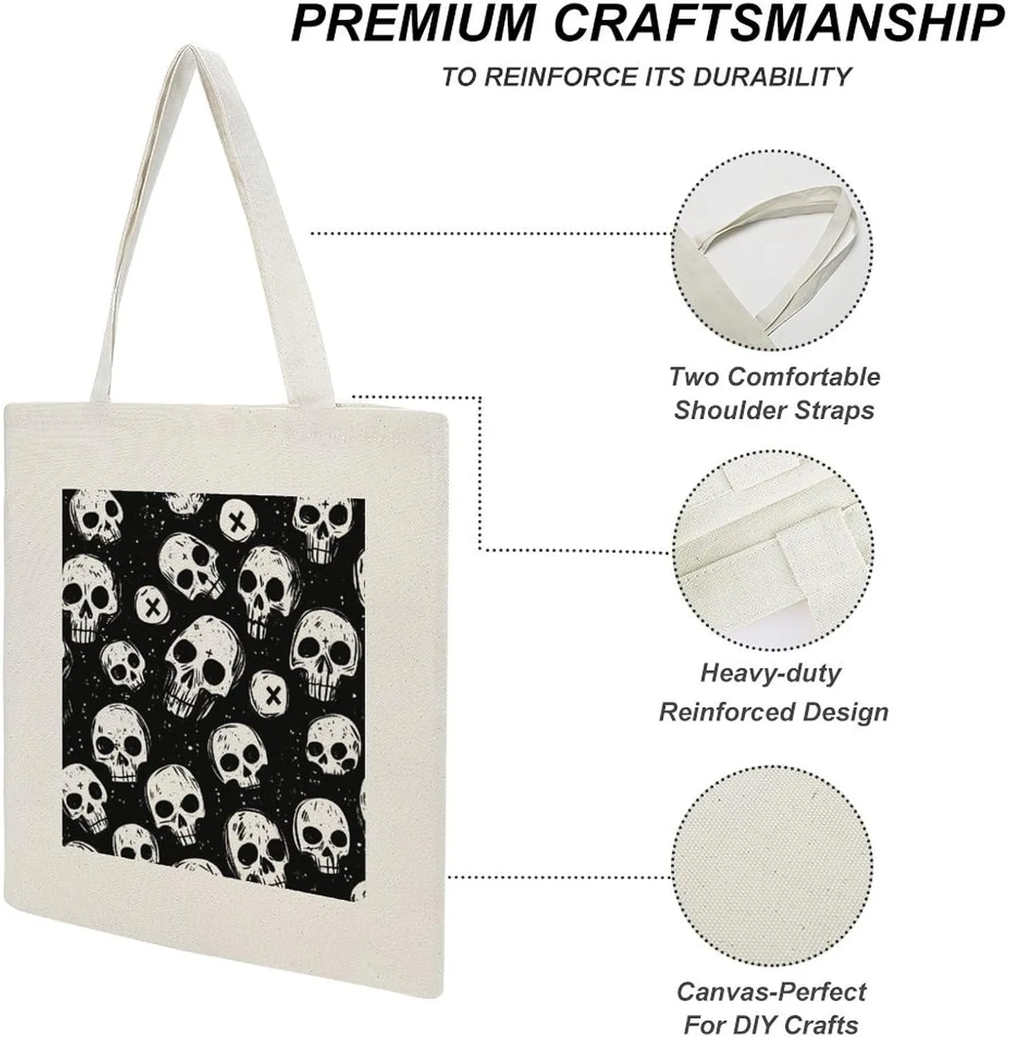 Cute Print Canvas Lightweight Tote Bags Casual Handbags Reusable Grocery Shopping Bag 13.4x15.8in