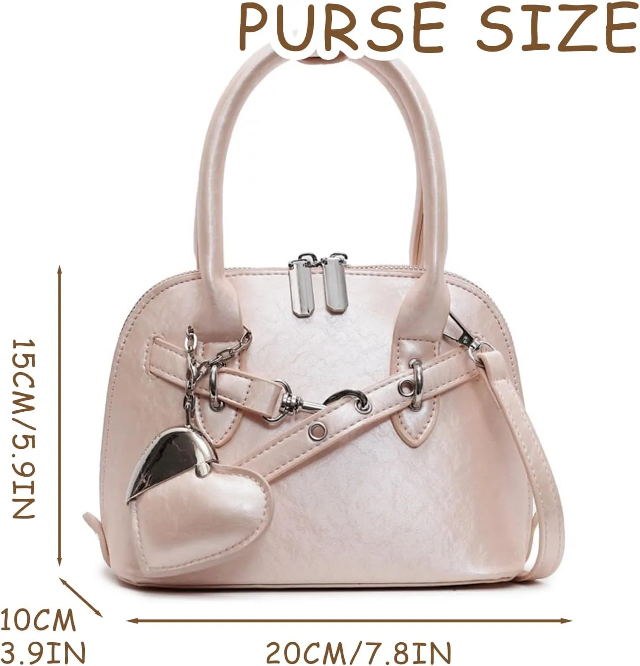 Cute Purse Small Heart Charm Y2K Grunge Bag Mini Purses Retro French Edgy Punk Vintage Handbag