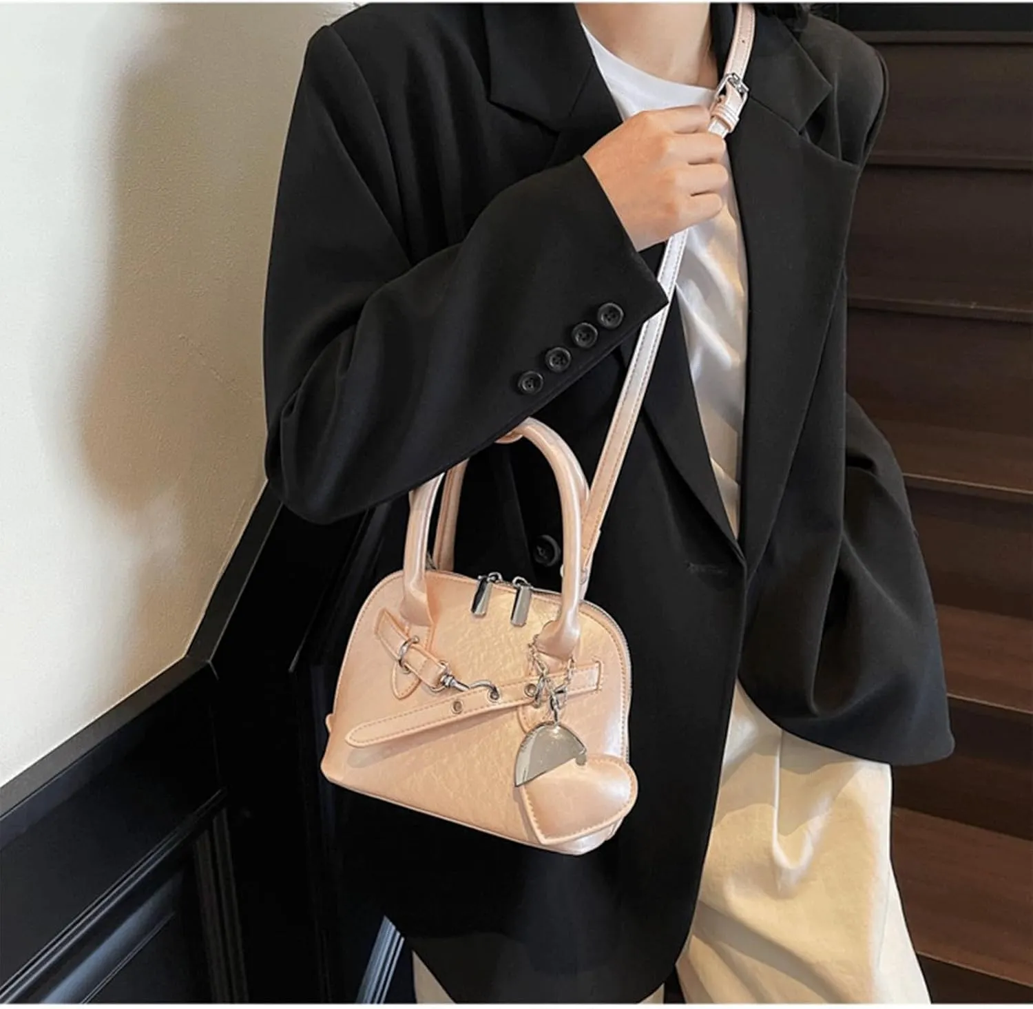 Cute Purse Small Heart Charm Y2K Grunge Bag Mini Purses Retro French Edgy Punk Vintage Handbag