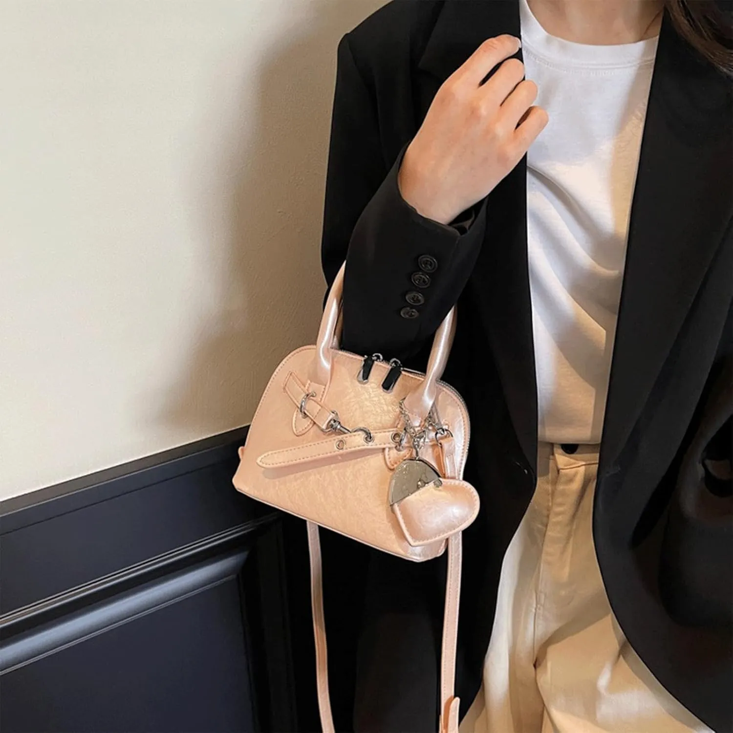 Cute Purse Small Heart Charm Y2K Grunge Bag Mini Purses Retro French Edgy Punk Vintage Handbag