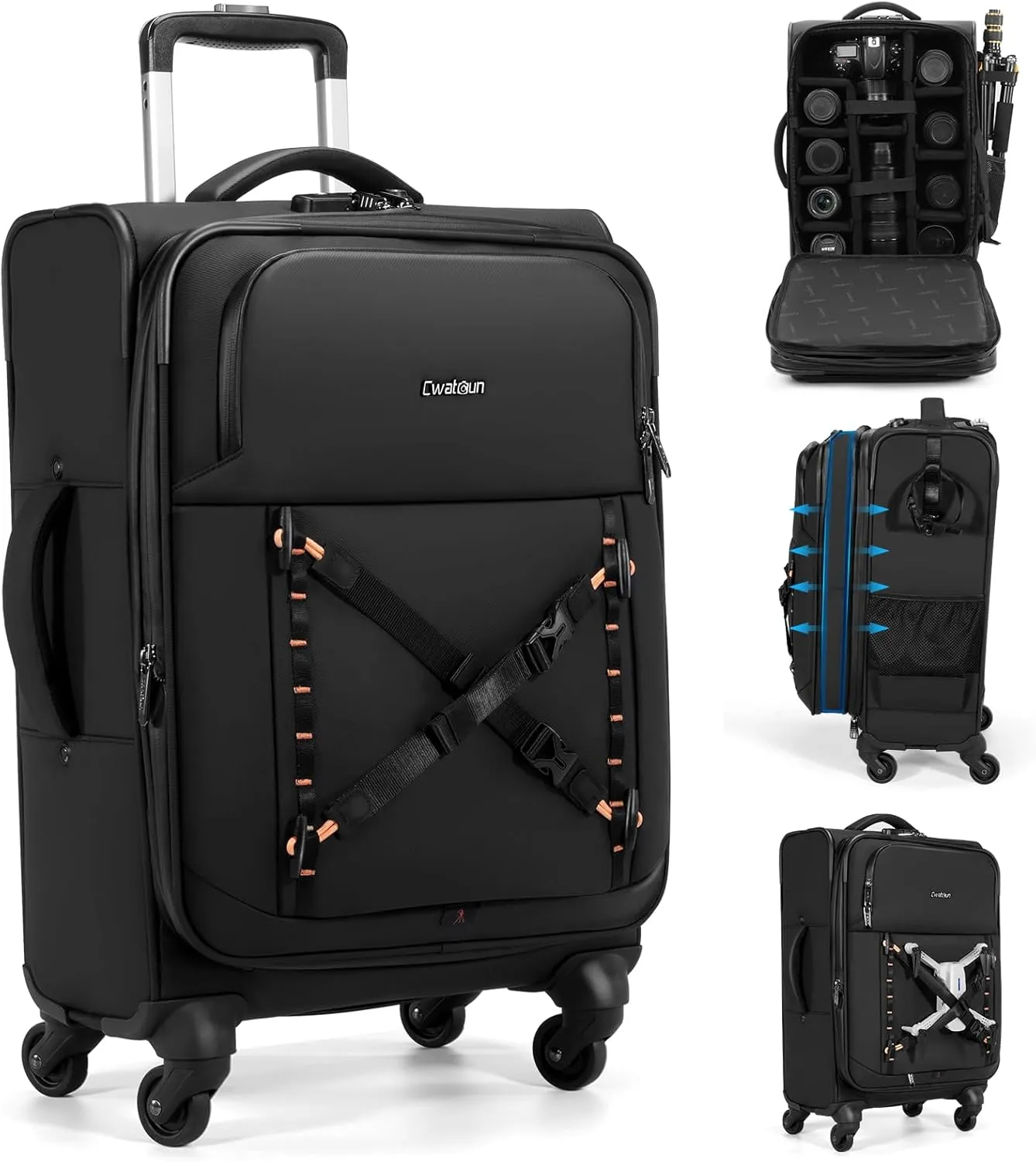 Cwatcun D136Camera Backpack Rolling