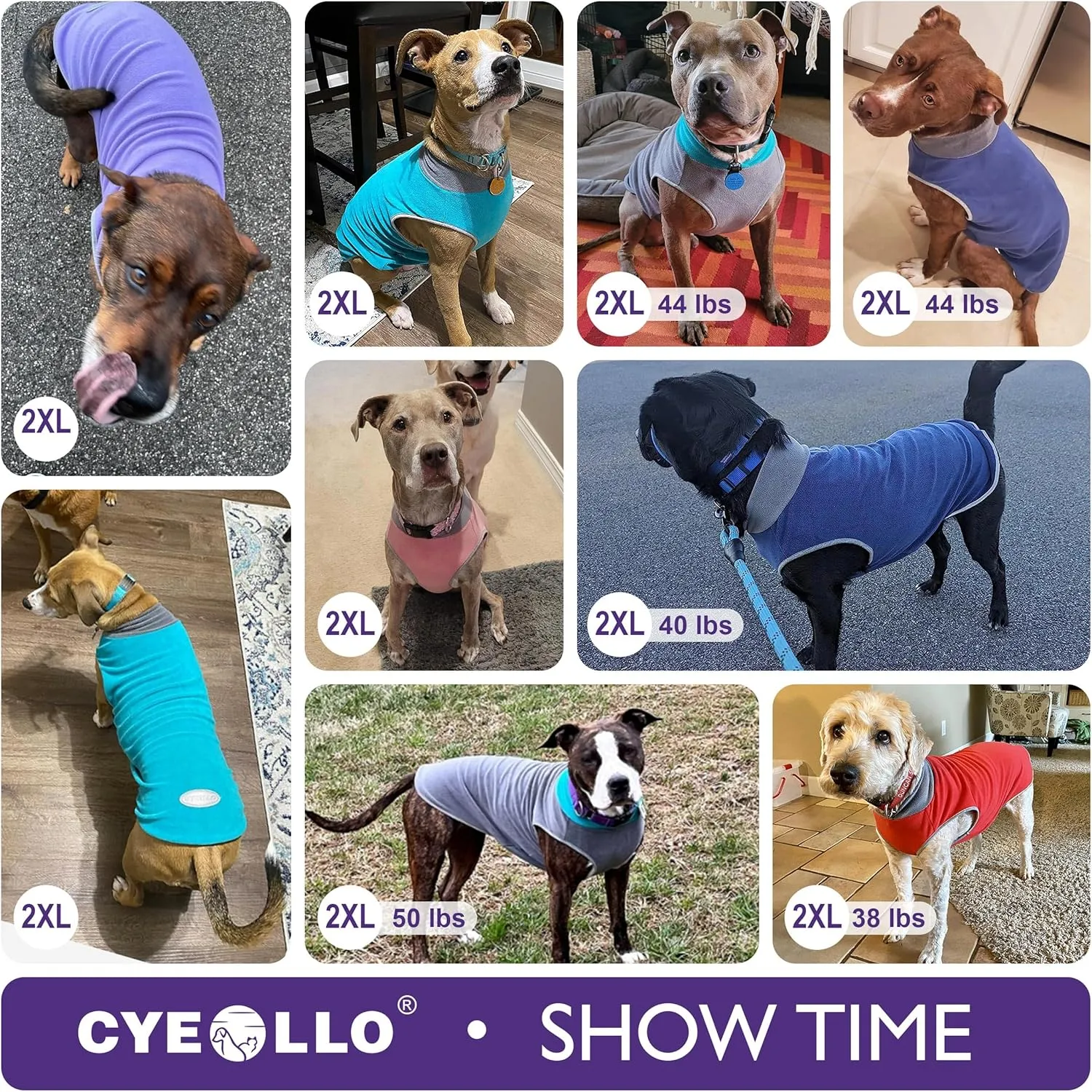 Cyeollo 2 Pack Dog Sweater Fleece Vest Pullover Sweatshirt Jacket Reflective Stretchy Lightweight Pet Clothes Cold Weather Coats for Medium Dogs Boy Navy & Grey